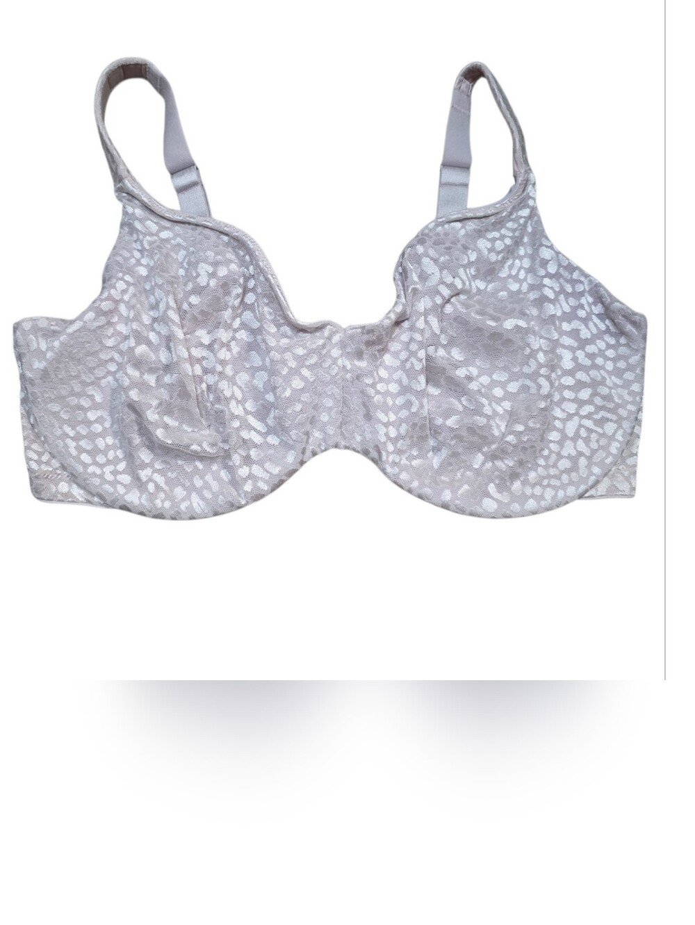 Soma Light Pink Soft Speckled Unlined Underwire Bra Animal Print Overlay 40DDD